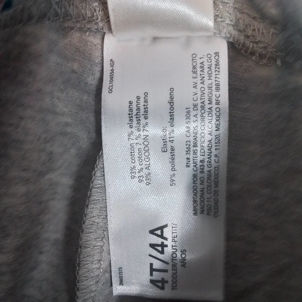 OshKosh Cotton Blend Leggings Size 4‎ in Gray w/ Floral Print